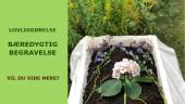 Gratis arrangement med foredrag og samtale om den nye grønne begravelsesform, Formuldning. 